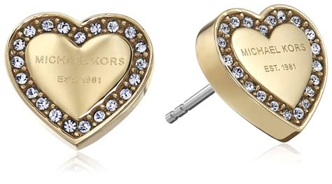 michael kors heart stud earrings gold|michael kors silver earrings uk.